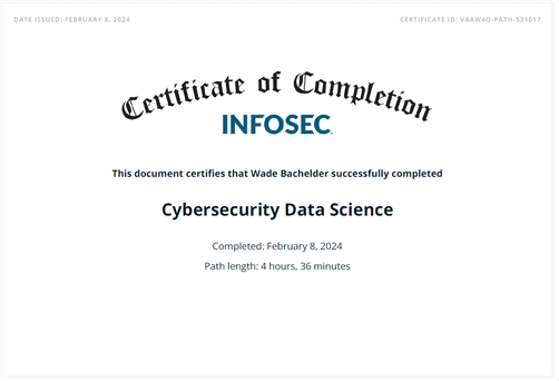 Cybersecurity Data Science