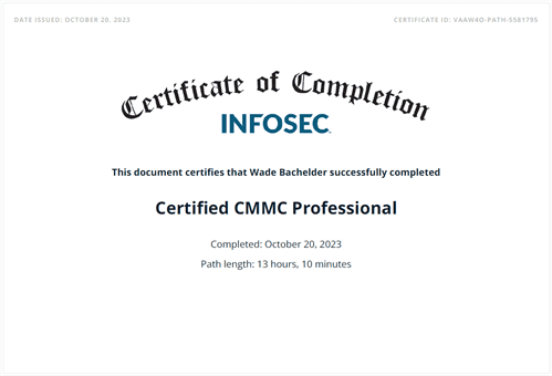 Certified CMMC Professional